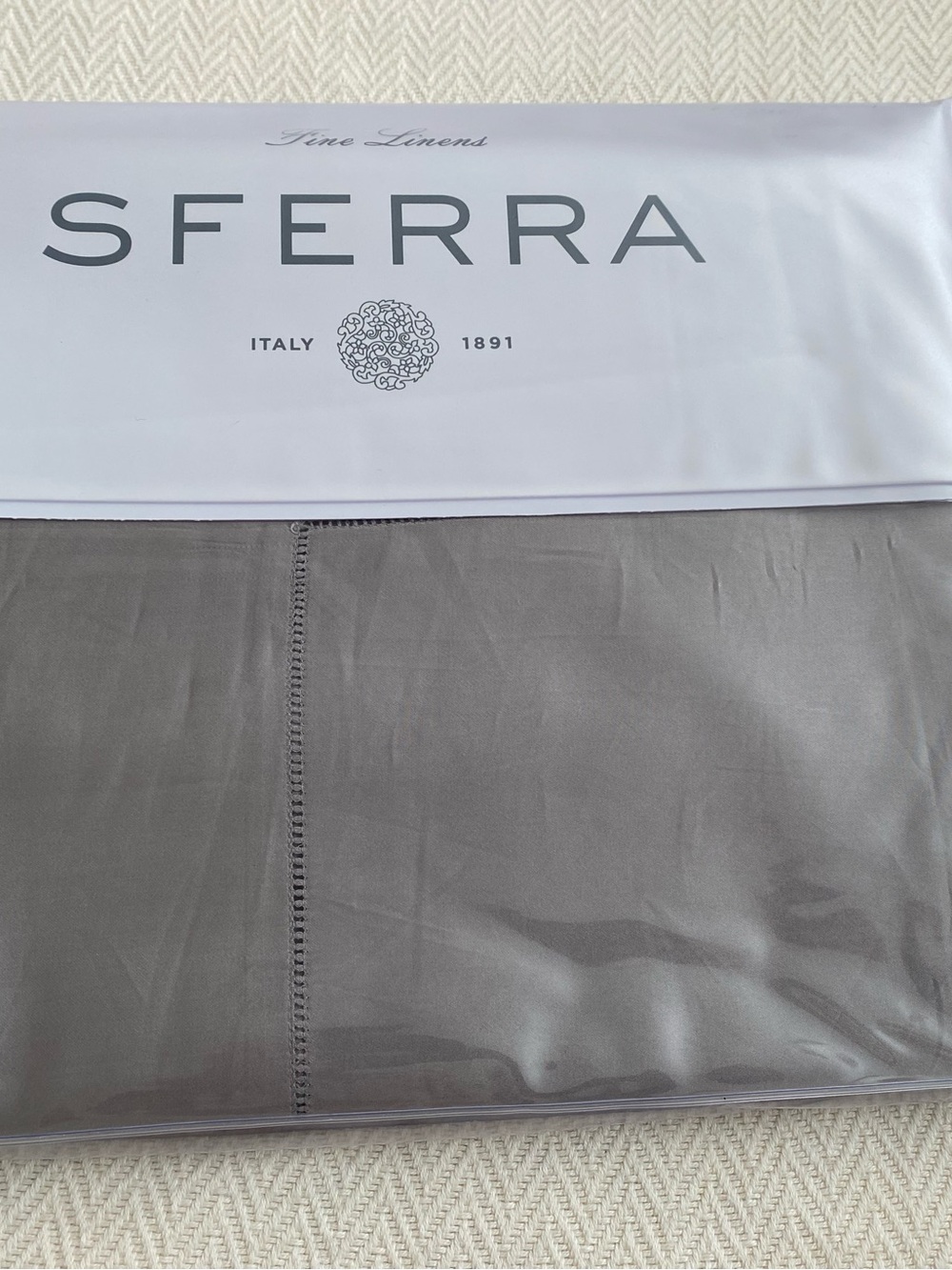 SFERRA Giotto full/Queen Flat sheet Flint 96x114